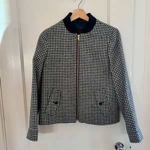 J. Crew Houndstooth Bomber Jacket